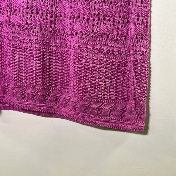 Lilly Pulitzer “Paula” Resort Beach Crochet Fuchsia Travel Dress/Cover Up SZ M - Picture 6 of 14